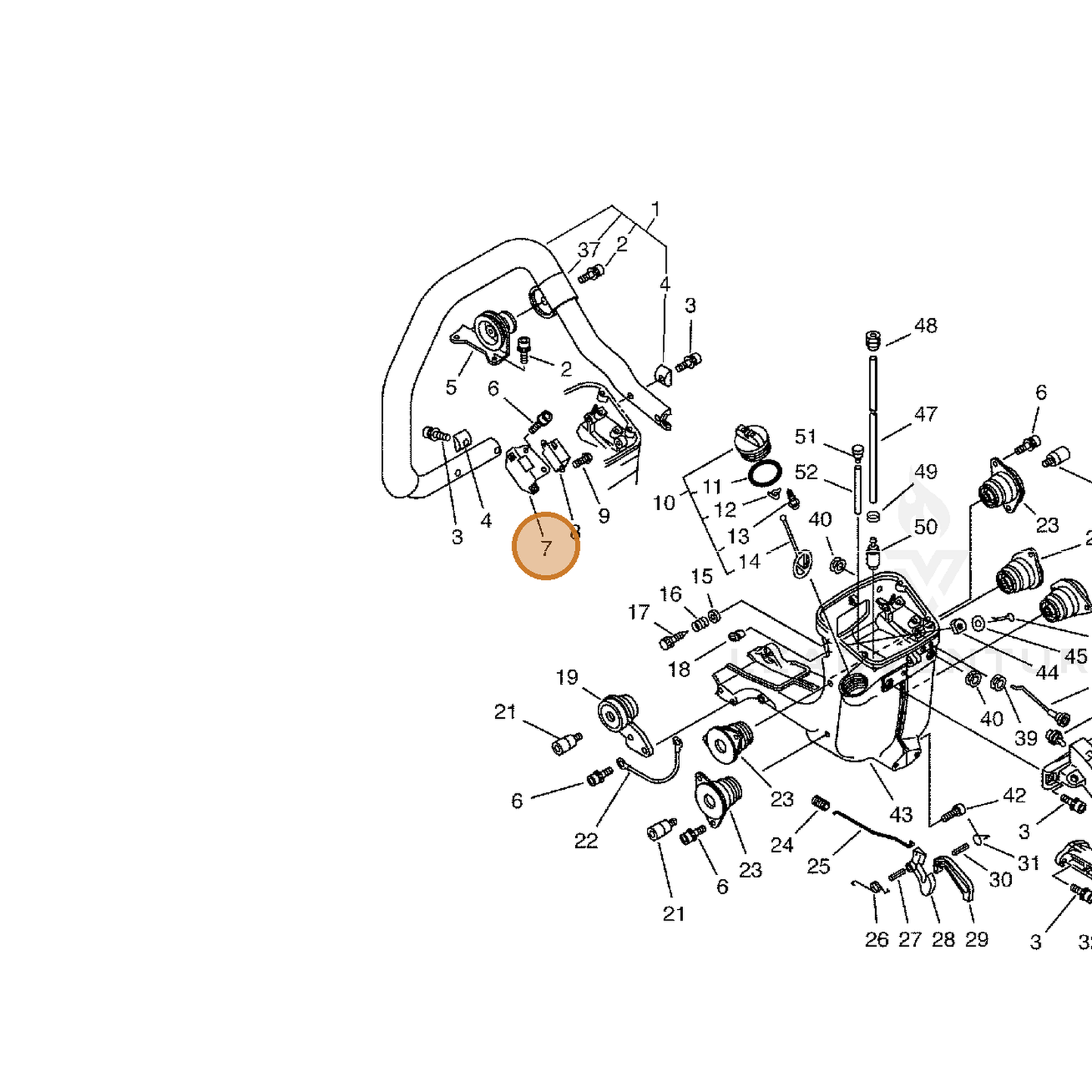 ECHO part 15261560730 — IPL diagram snippet (6x zoom, amber highlight)