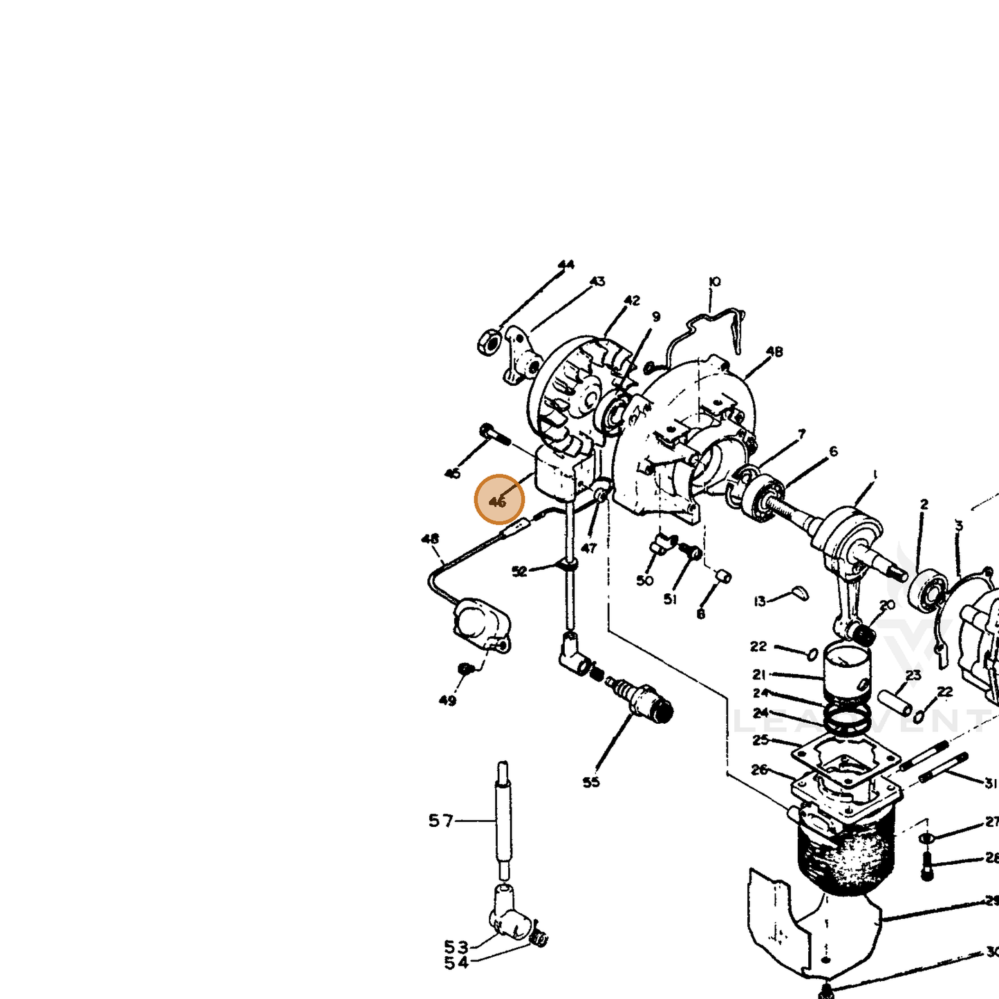 ECHO part 15262605730 — IPL diagram snippet (6x zoom, amber highlight)