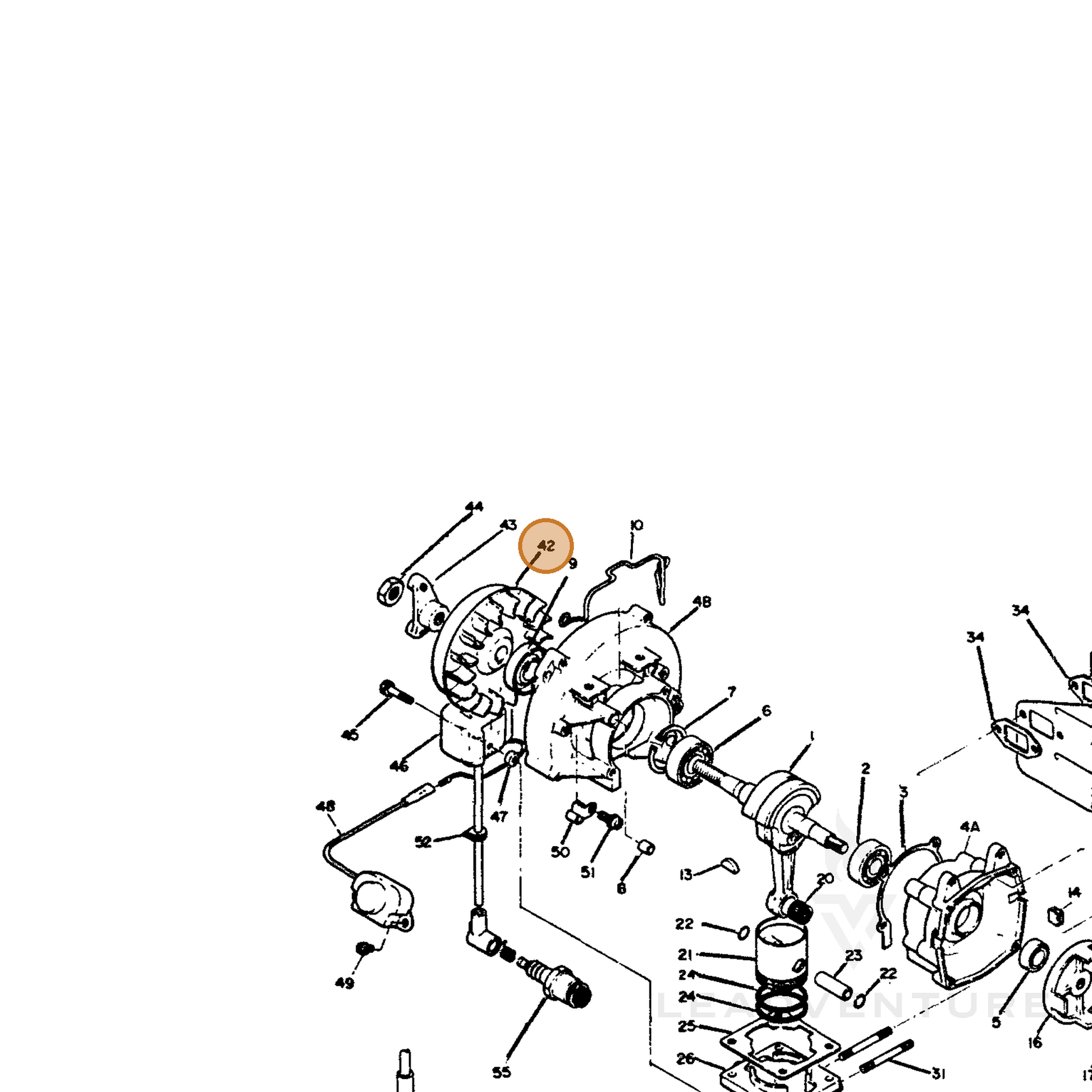 ECHO part 15280105730 — IPL diagram snippet (6x zoom, amber highlight)