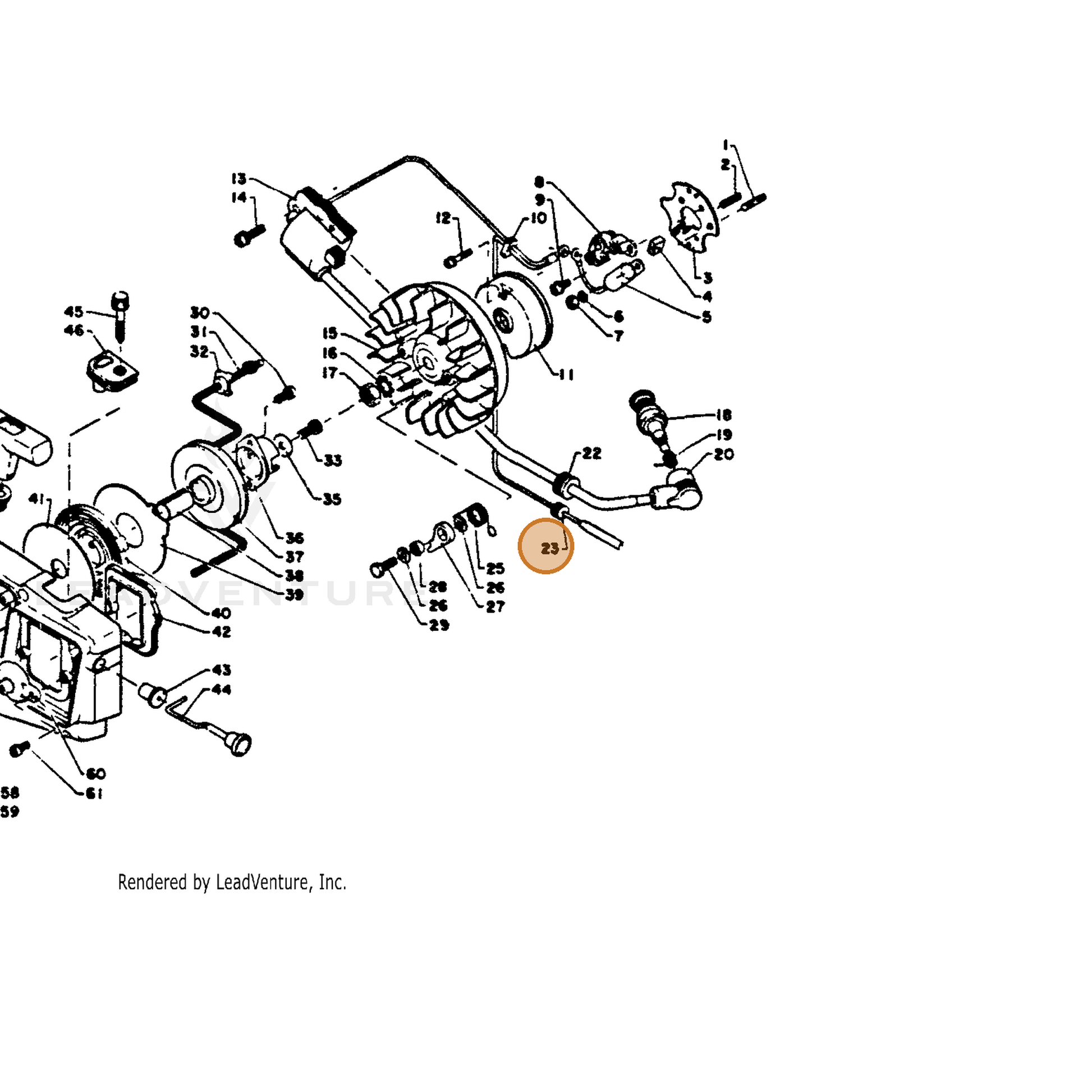 ECHO part 15411103431 — IPL diagram snippet (6x zoom, amber highlight)