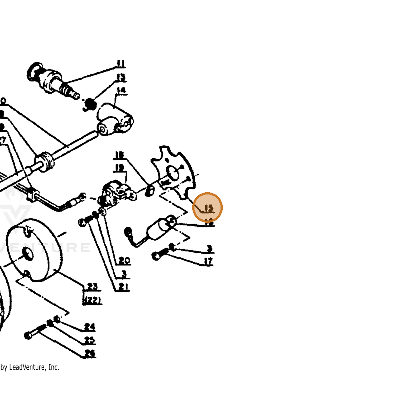 ECHO part 15413203431 — IPL diagram snippet (6x zoom, amber highlight)