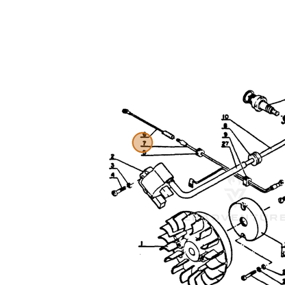 ECHO part 15413303430 — IPL diagram snippet (6x zoom, amber highlight)
