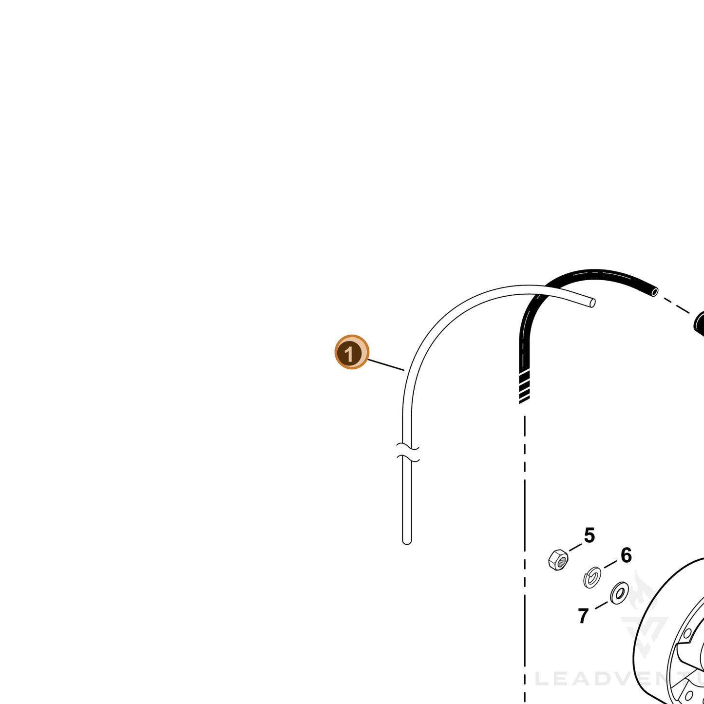 ECHO part 15611106160 — IPL diagram snippet (6x zoom, amber highlight)