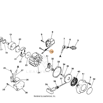 ECHO part 15611402310 — IPL diagram snippet (6x zoom, amber highlight)
