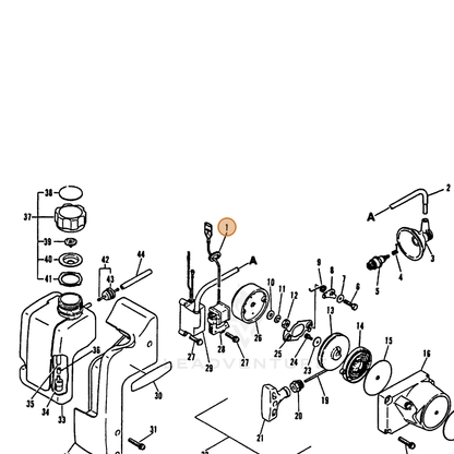 ECHO part 15611403360 — IPL diagram snippet (6x zoom, amber highlight)
