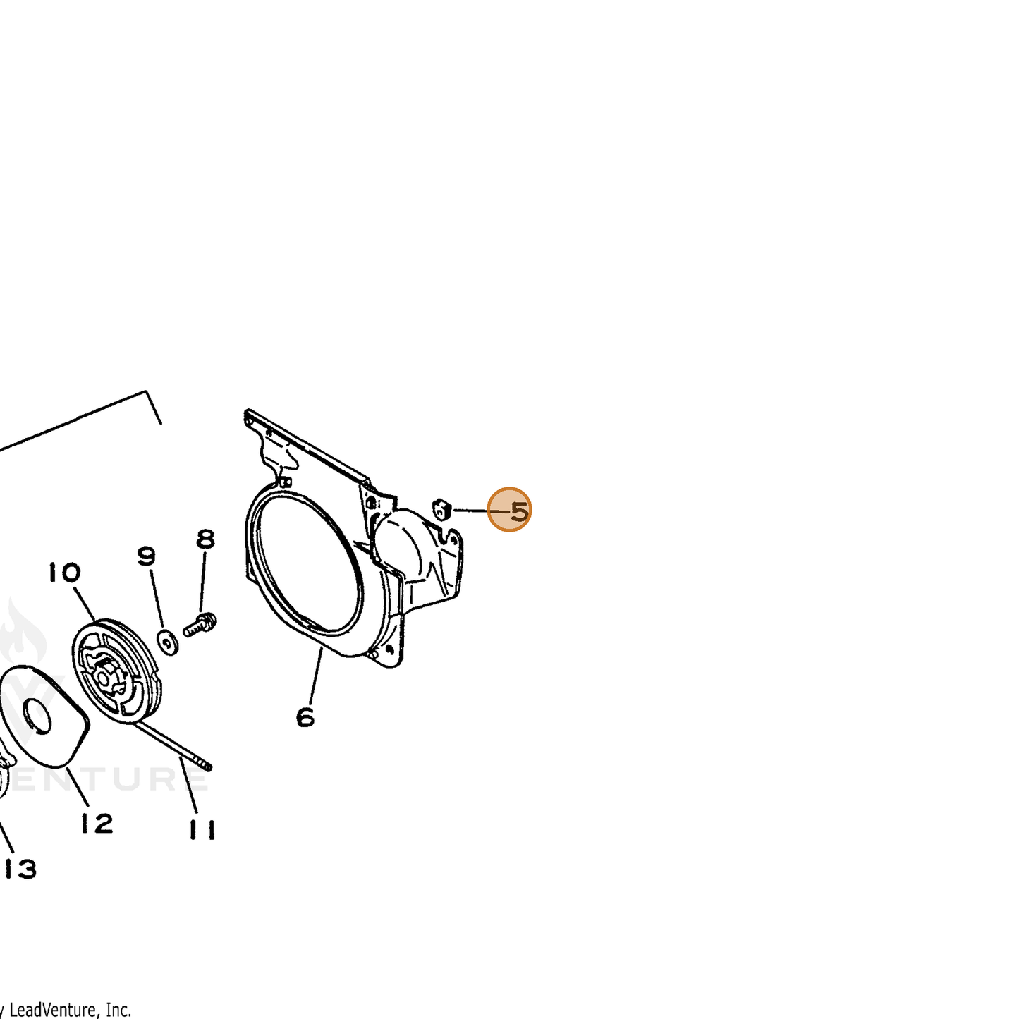 ECHO part 15611404920 — IPL diagram snippet (6x zoom, amber highlight)