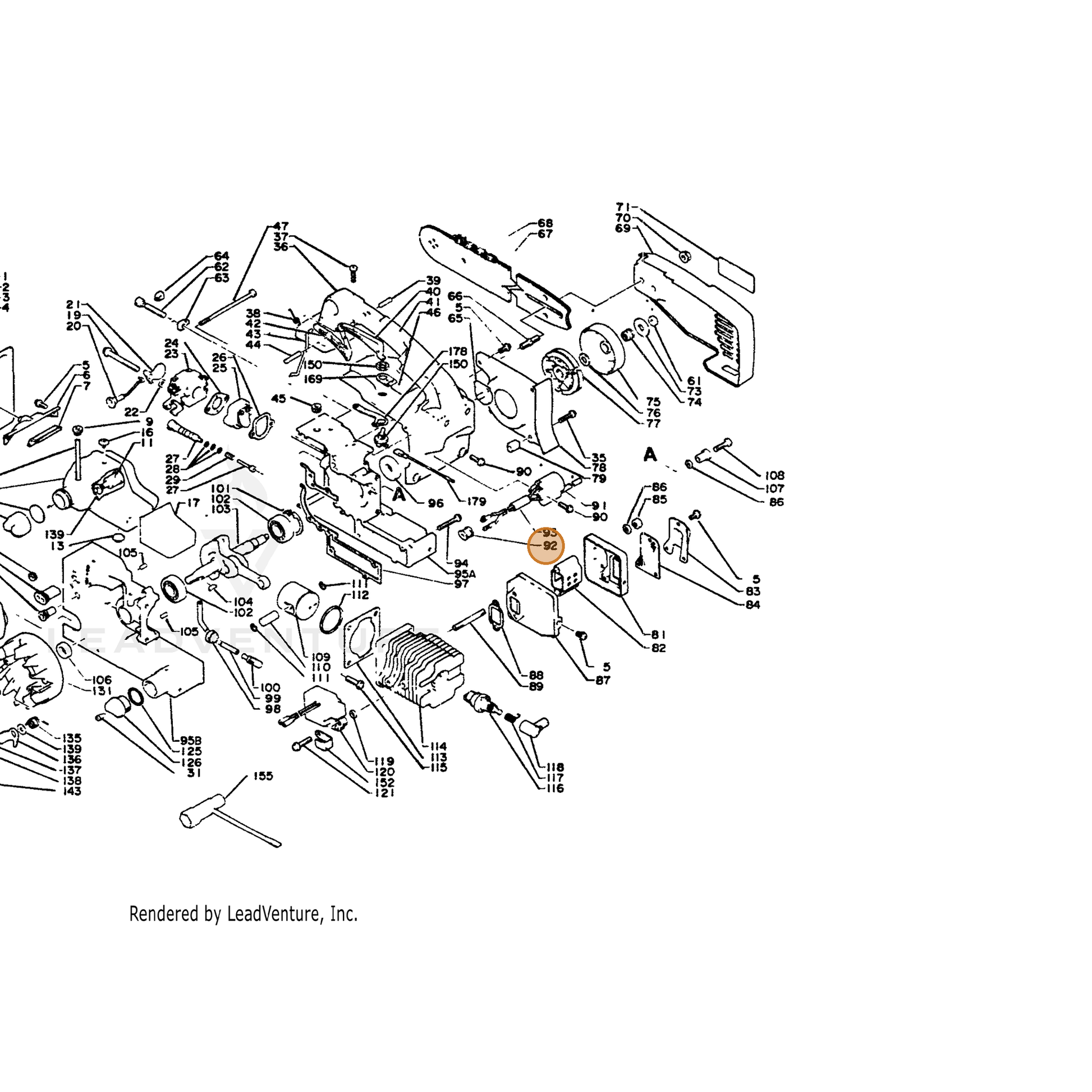 ECHO part 15611413930 — IPL diagram snippet (6x zoom, amber highlight)