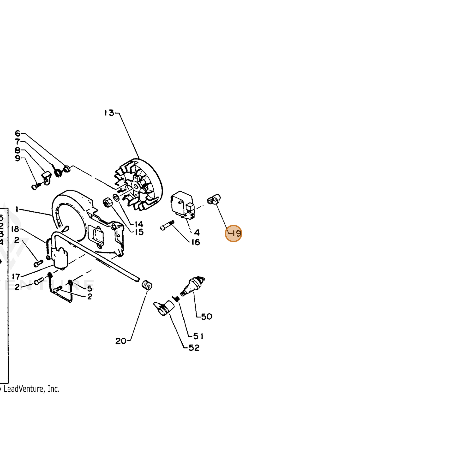 ECHO part 15611714530 — IPL diagram snippet (6x zoom, amber highlight)