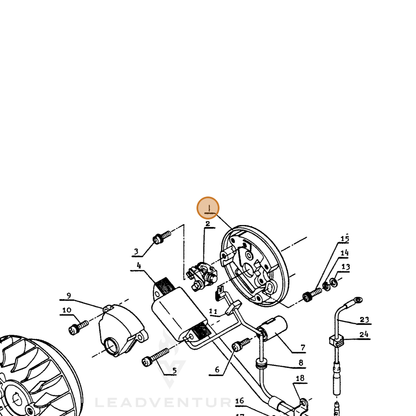 ECHO part 15613203731 — IPL diagram snippet (6x zoom, amber highlight)