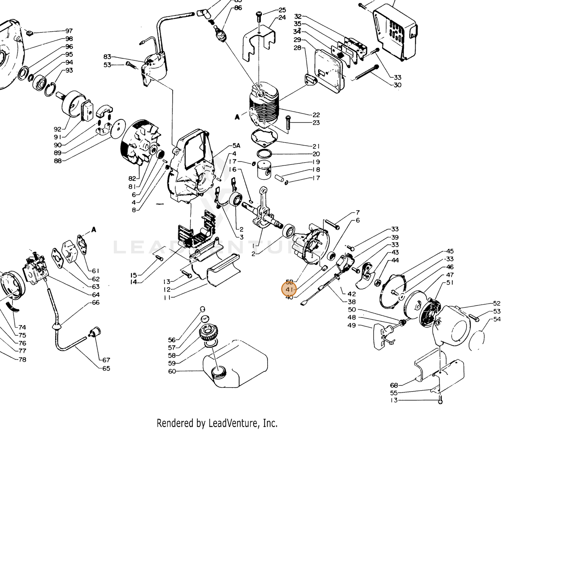 ECHO part 15613403730 — IPL diagram snippet (6x zoom, amber highlight)