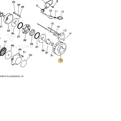 ECHO part 15620008320 — IPL diagram snippet (6x zoom, amber highlight)