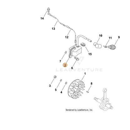 ECHO part 15660112921 — IPL diagram snippet (6x zoom, amber highlight)