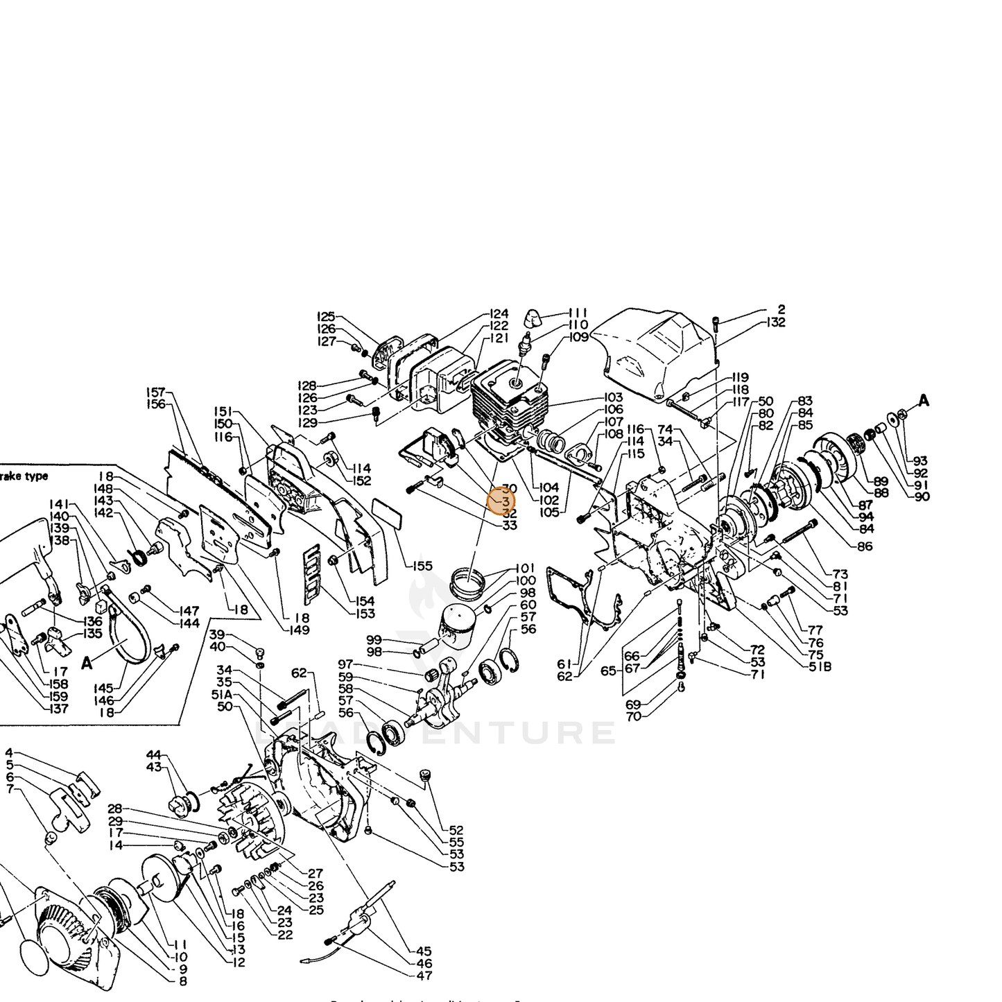 ECHO part 15660114730 — IPL diagram snippet (6x zoom, amber highlight)