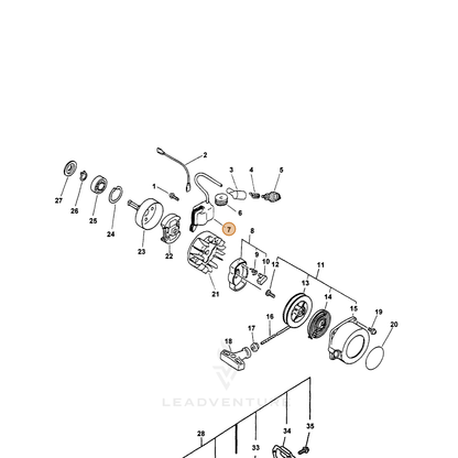 ECHO part 15660152131 — IPL diagram snippet (6x zoom, amber highlight)