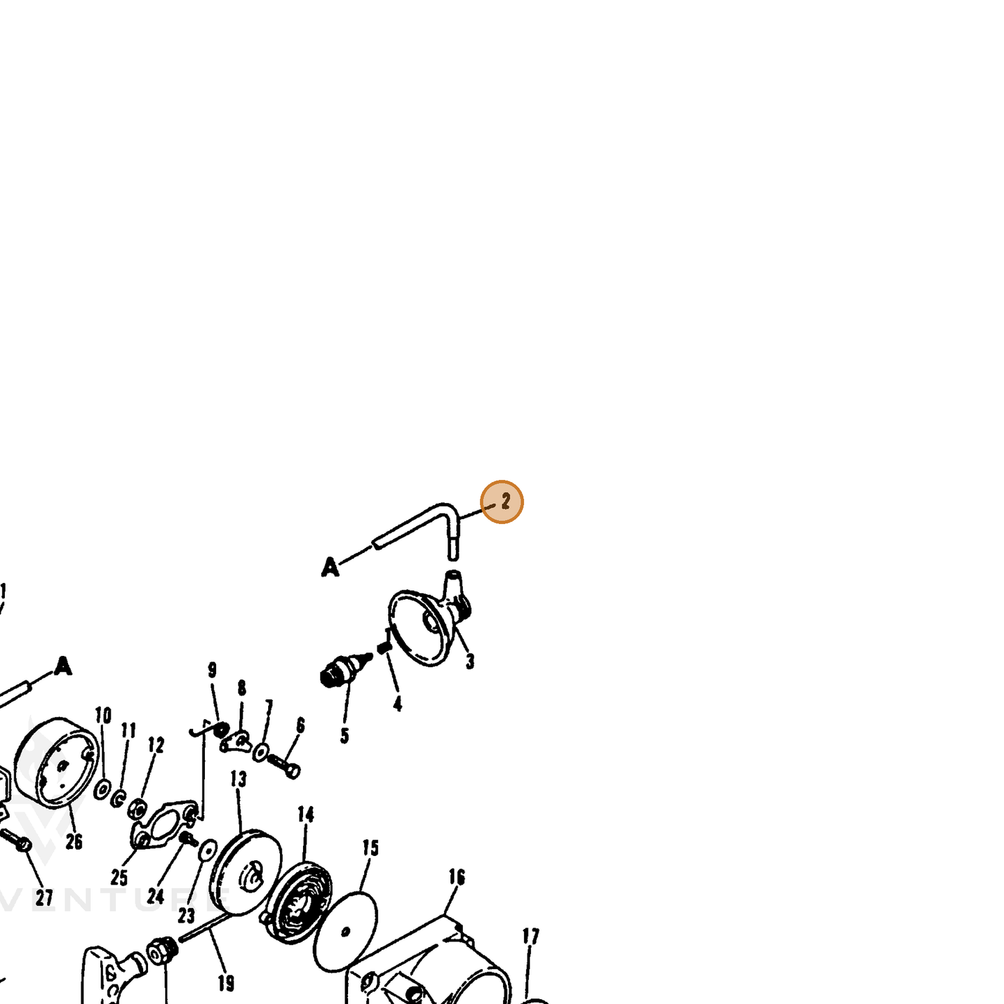 ECHO part 15661103360 — IPL diagram snippet (6x zoom, amber highlight)