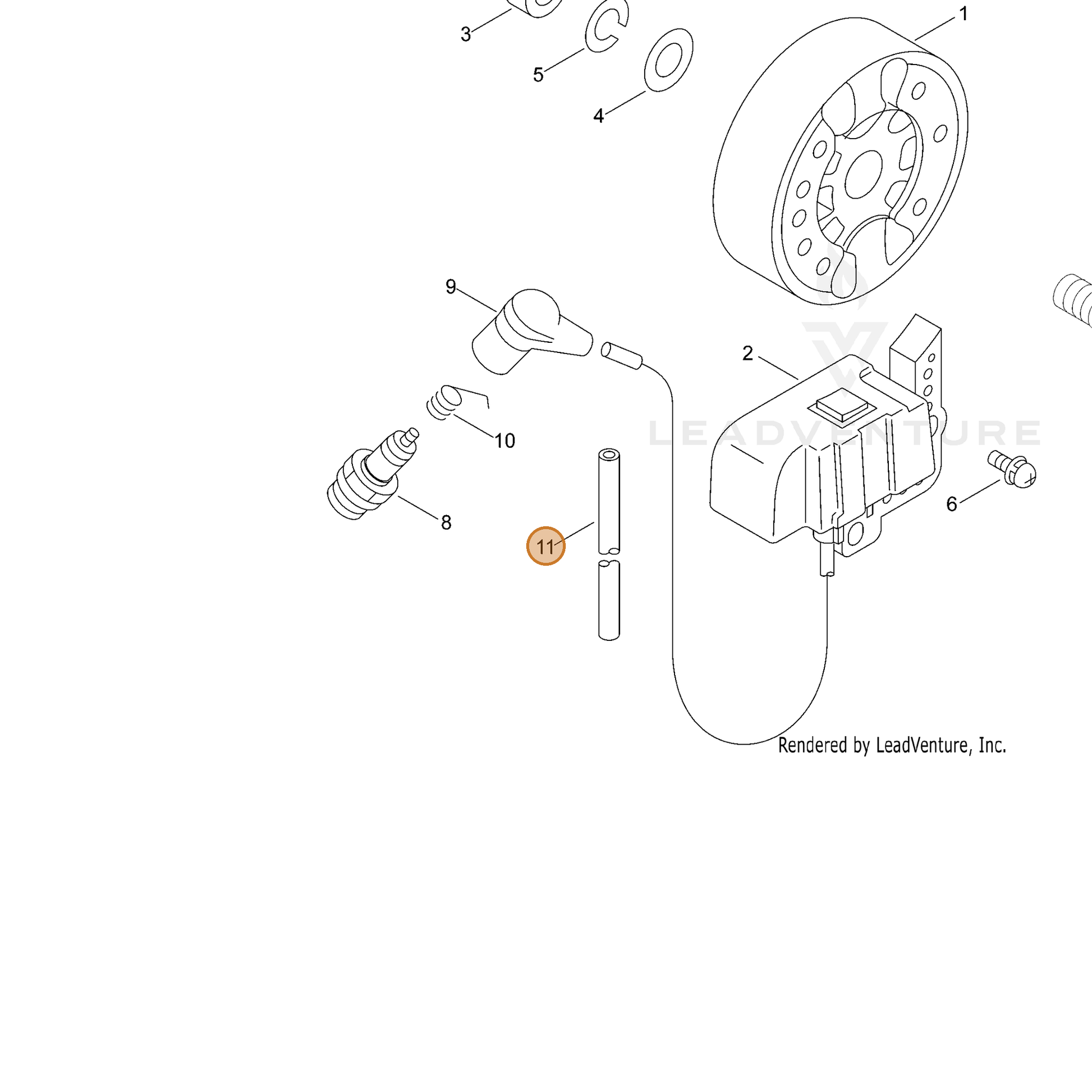 ECHO part 15661104260 — IPL diagram snippet (6x zoom, amber highlight)