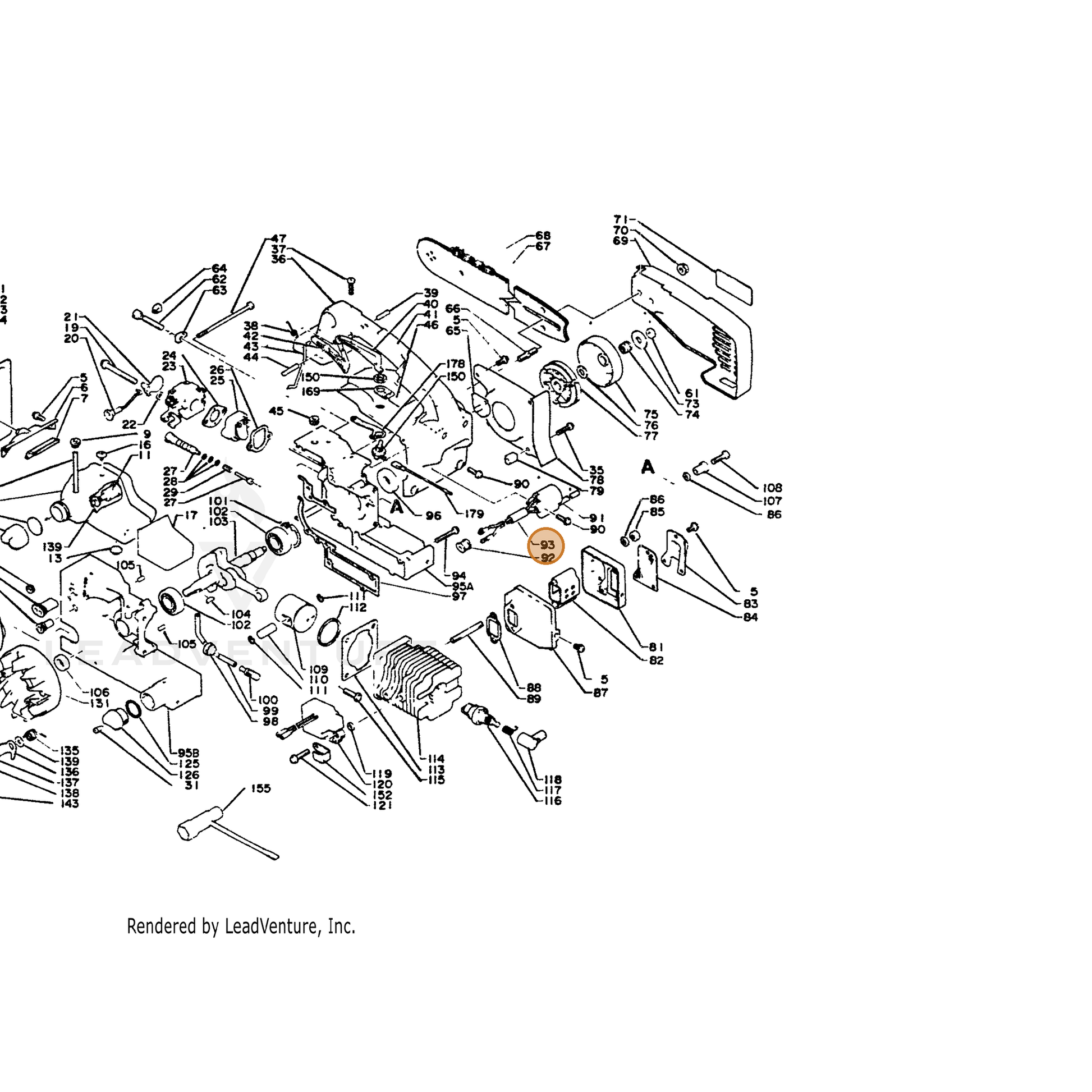 ECHO part 15661313930 — IPL diagram snippet (6x zoom, amber highlight)