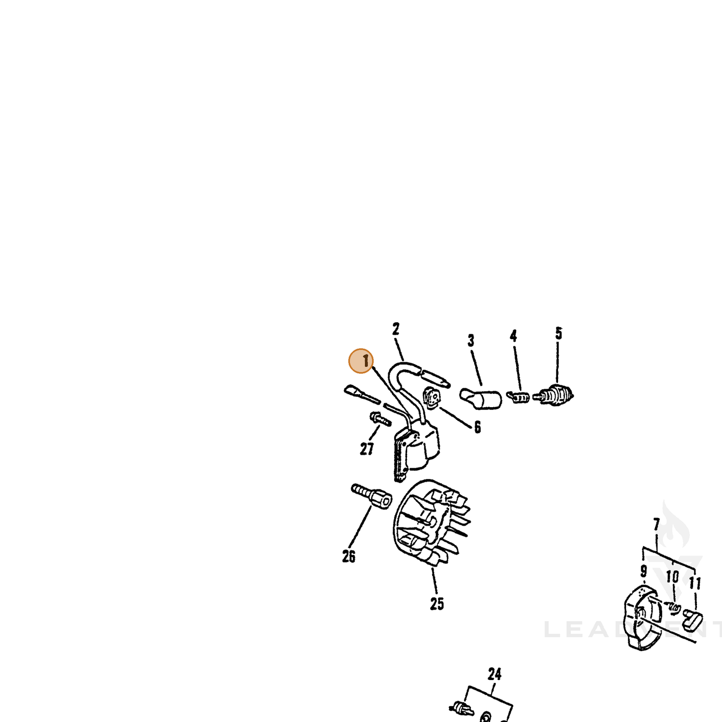 ECHO part 15662608760 — IPL diagram snippet (6x zoom, amber highlight)