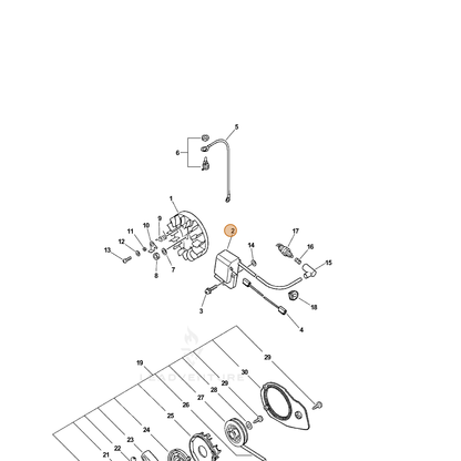 ECHO part 15662639431 — IPL diagram snippet (6x zoom, amber highlight)