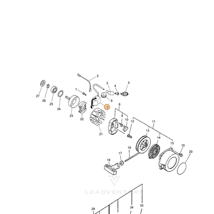 ECHO part 15662652731 — IPL diagram snippet (6x zoom, amber highlight)