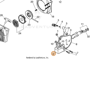 ECHO part 15662660931 — IPL diagram snippet (6x zoom, amber highlight)