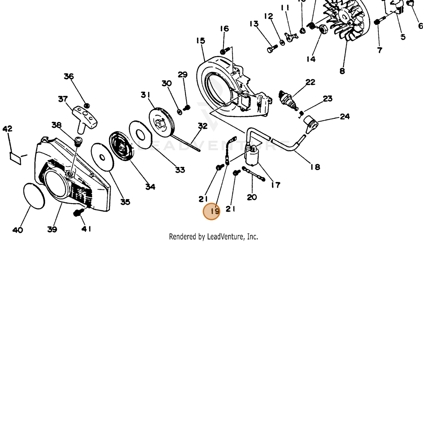 ECHO part 15663015231 — IPL diagram snippet (6x zoom, amber highlight)