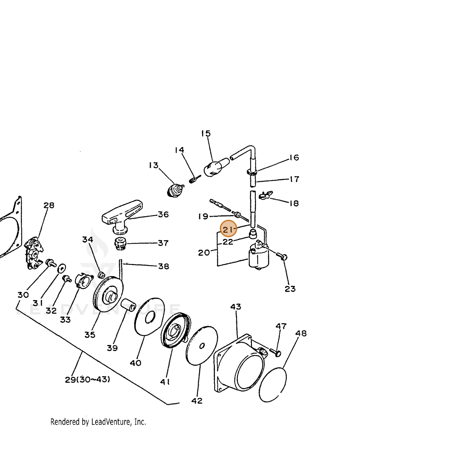 ECHO part 15663104260 — IPL diagram snippet (6x zoom, amber highlight)