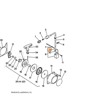 ECHO part 15663203460 — IPL diagram snippet (6x zoom, amber highlight)