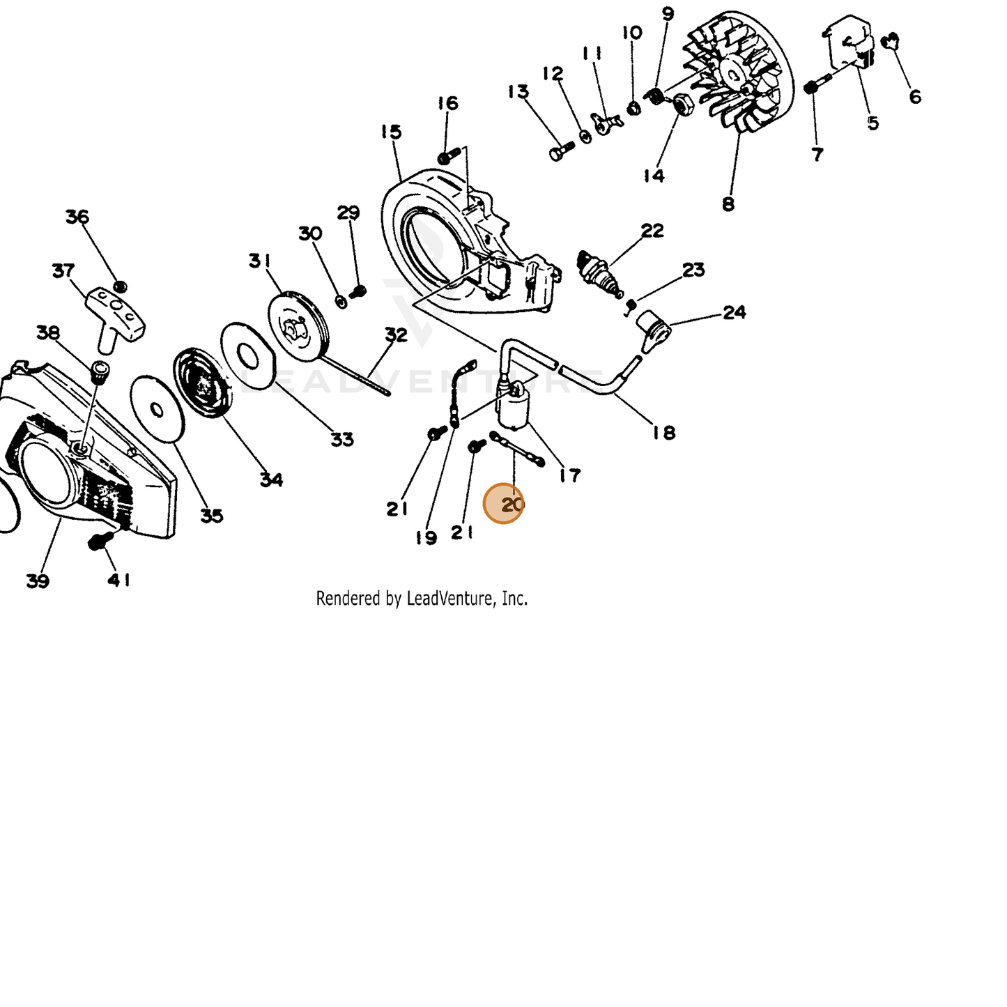 ECHO part 15663515230 — IPL diagram snippet (6x zoom, amber highlight)