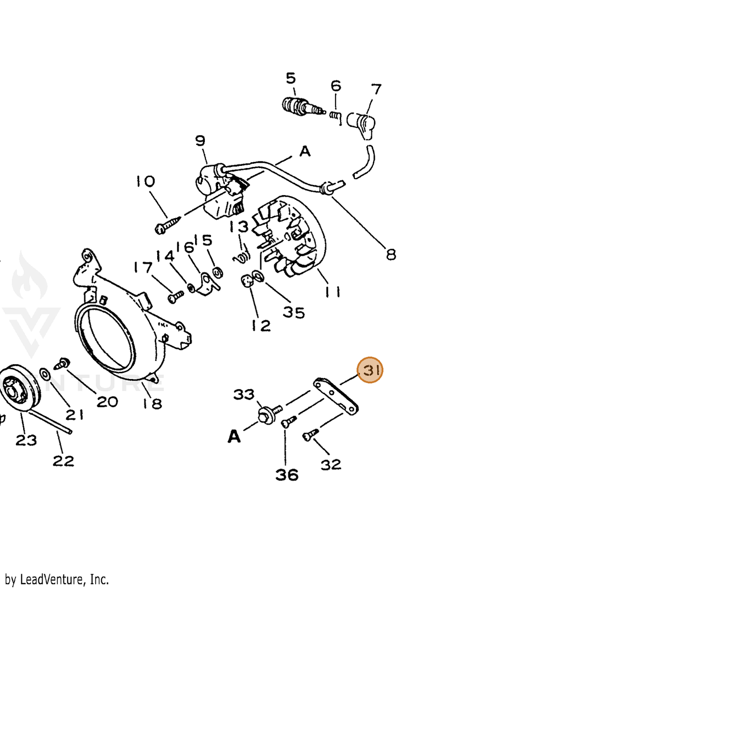 ECHO part 15663537330 — IPL diagram snippet (6x zoom, amber highlight)