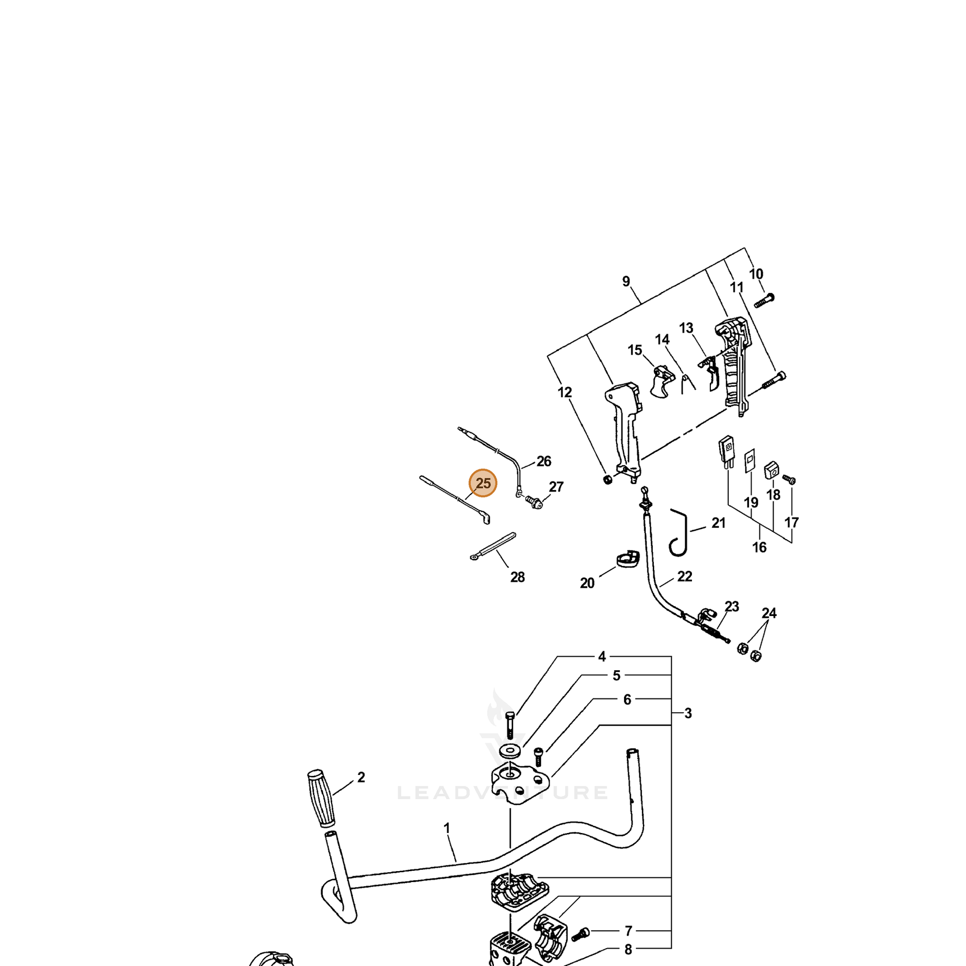 ECHO part 15663540830 — IPL diagram snippet (6x zoom, amber highlight)