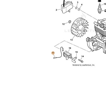 ECHO part 15663543130 — IPL diagram snippet (6x zoom, amber highlight)