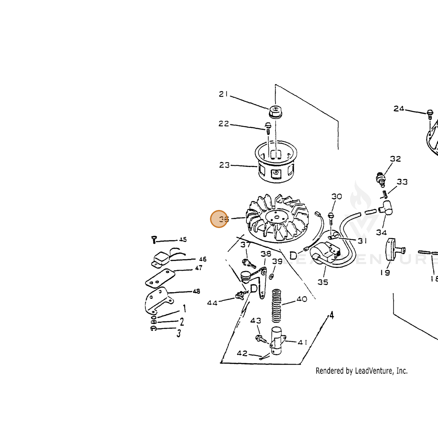 ECHO part 15680011620 — IPL diagram snippet (6x zoom, amber highlight)