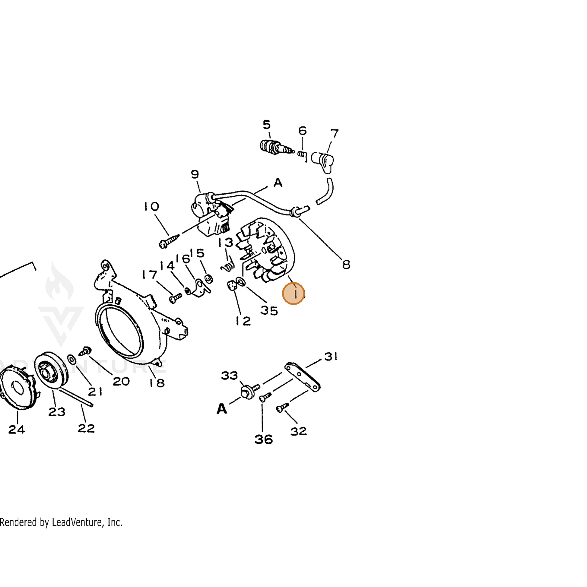 ECHO part 15680037330 — IPL diagram snippet (6x zoom, amber highlight)