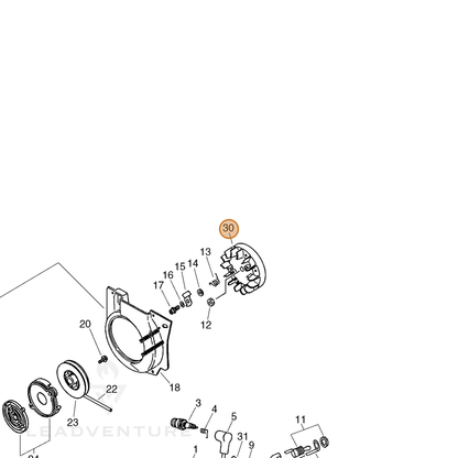 ECHO part 15680060930 — IPL diagram snippet (6x zoom, amber highlight)