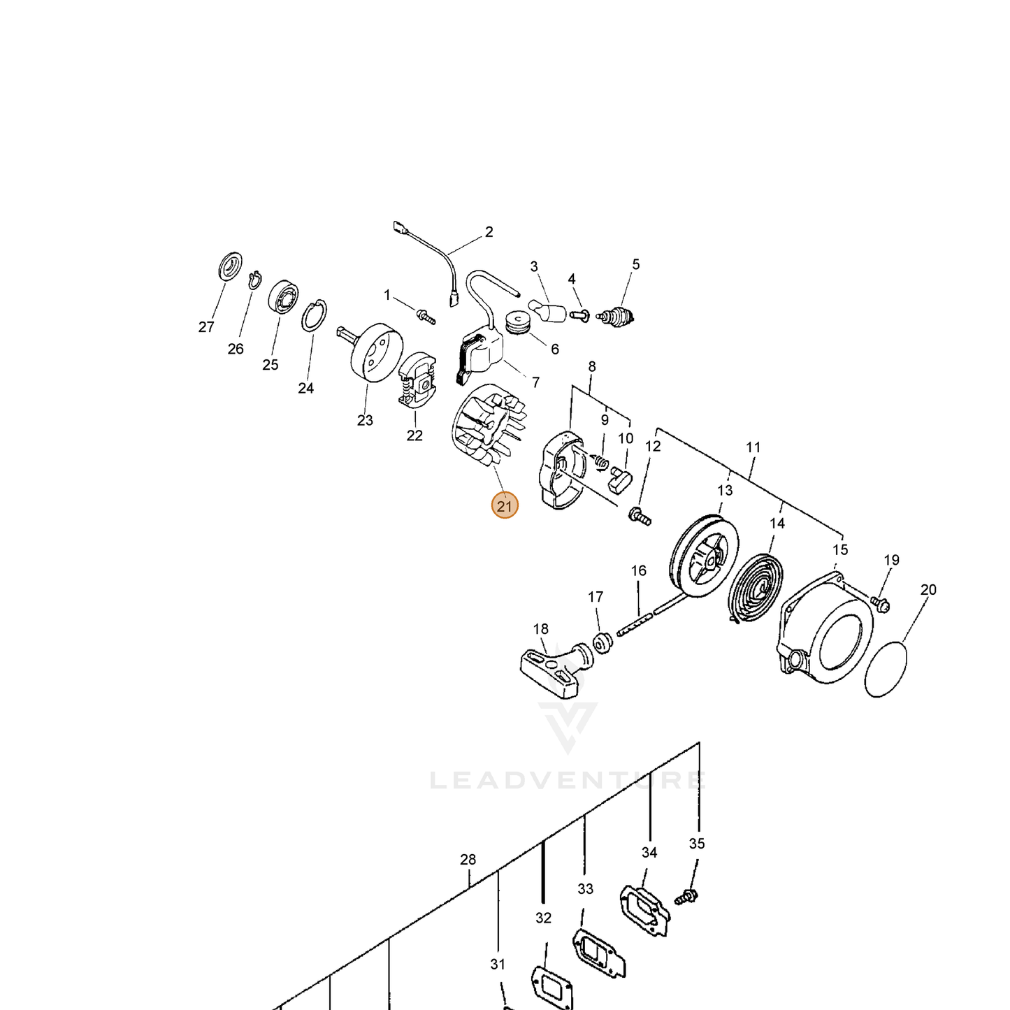 ECHO part 15680109660 — IPL diagram snippet (6x zoom, amber highlight)