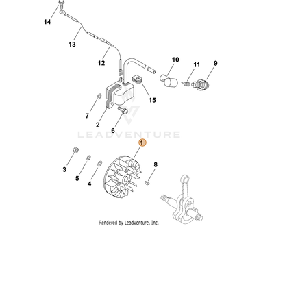 ECHO part 15680142230 — IPL diagram snippet (6x zoom, amber highlight)