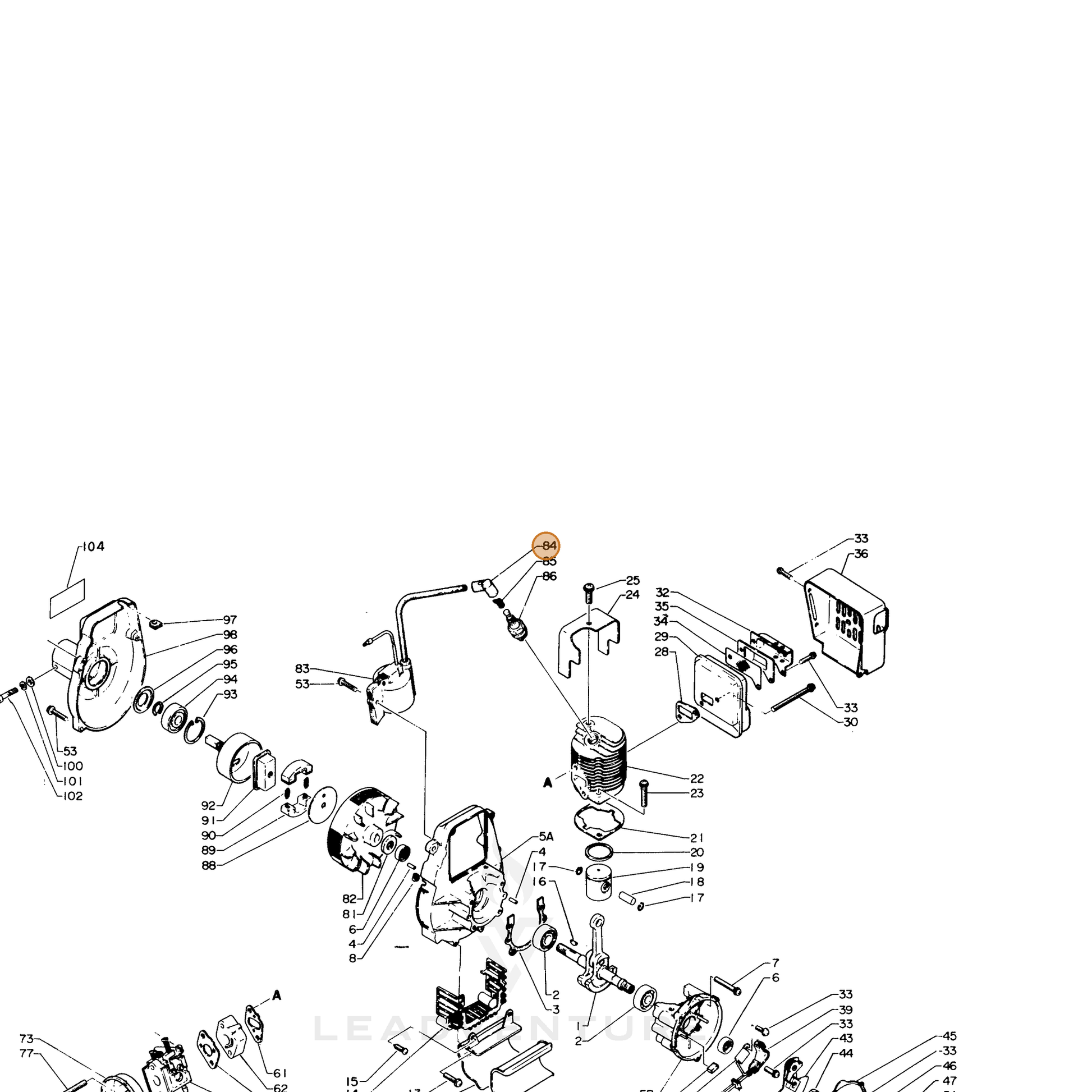 ECHO part 15901201620 — IPL diagram snippet (6x zoom, amber highlight)