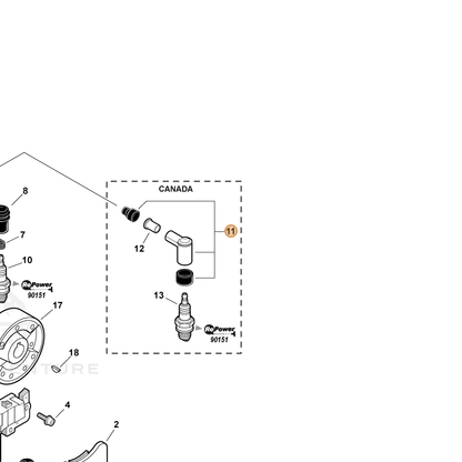 ECHO part 15901210230 — IPL diagram snippet (6x zoom, amber highlight)