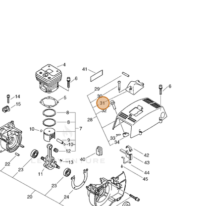 ECHO part 15901554430 — IPL diagram snippet (6x zoom, amber highlight)