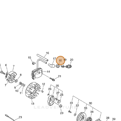 ECHO part 15901555230 — IPL diagram snippet (6x zoom, amber highlight)