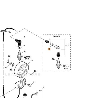 ECHO part 15901605330 — IPL diagram snippet (6x zoom, amber highlight)