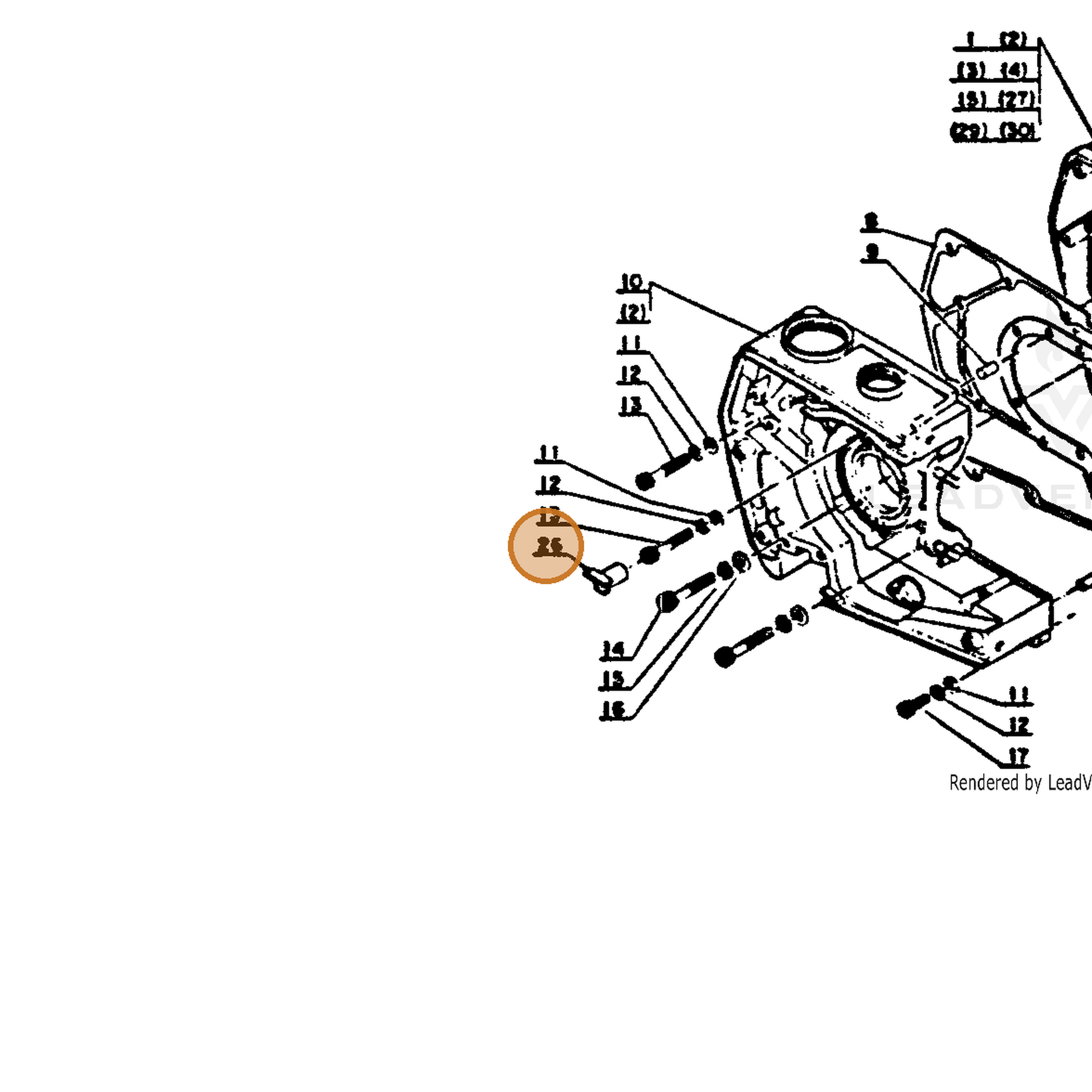 ECHO part 15911003430 — IPL diagram snippet (6x zoom, amber highlight)
