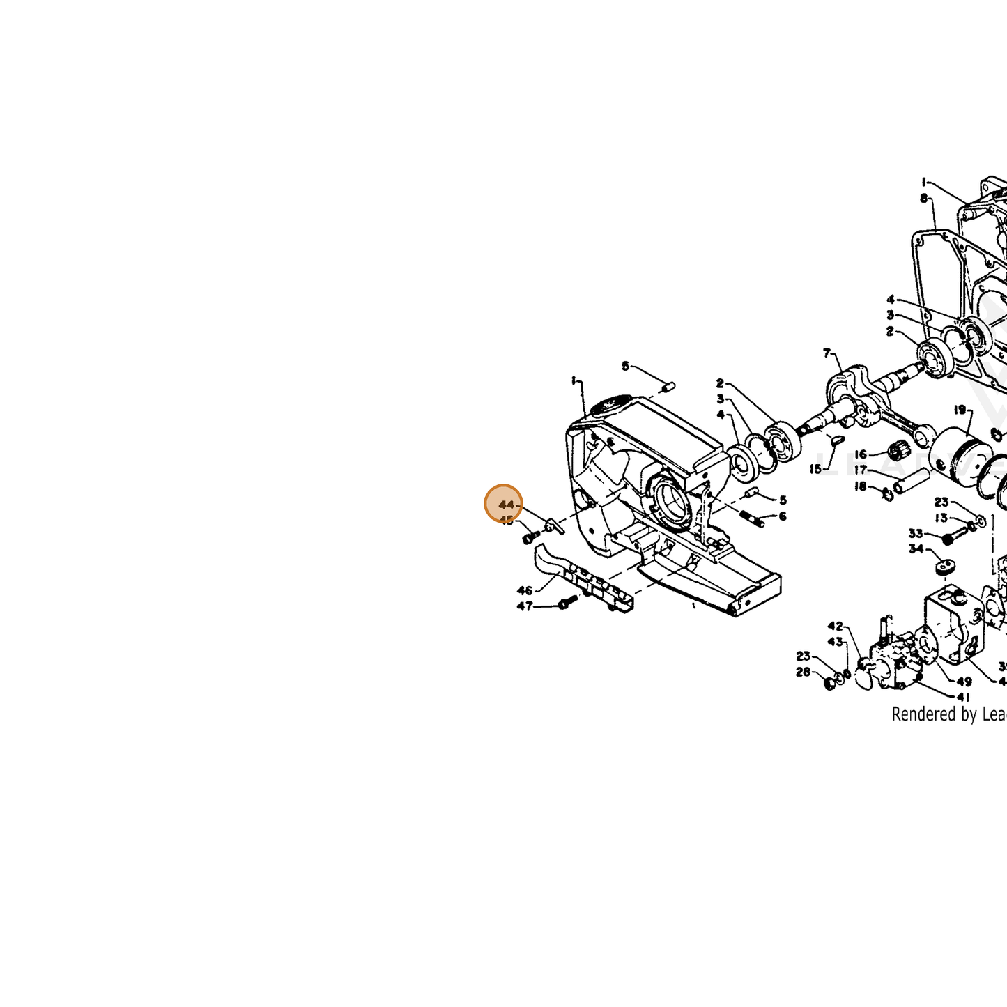 ECHO part 15911210130 — IPL diagram snippet (6x zoom, amber highlight)