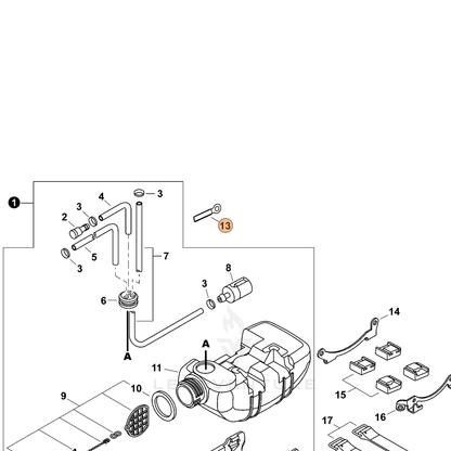 ECHO part 15911222131 — IPL diagram snippet (6x zoom, amber highlight)