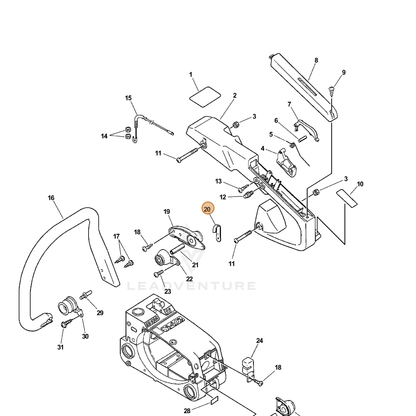 ECHO part 15911318430 — IPL diagram snippet (6x zoom, amber highlight)