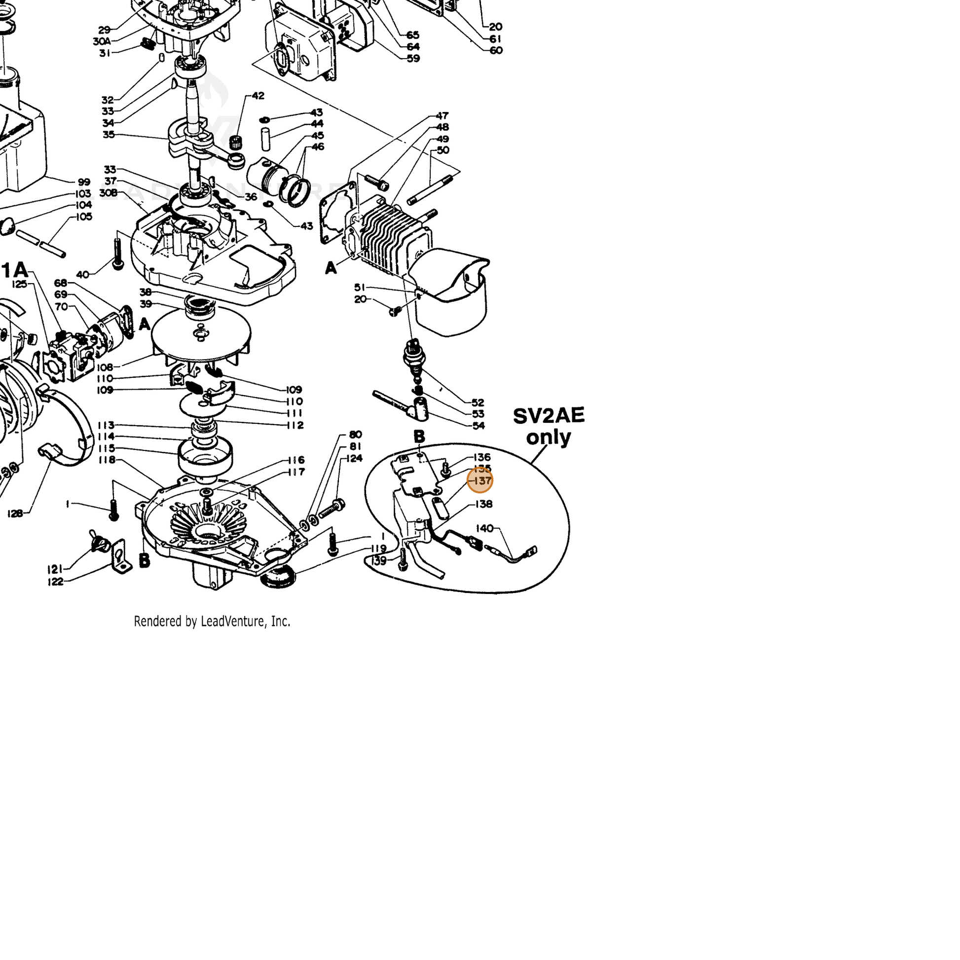 ECHO part 15911323630 — IPL diagram snippet (6x zoom, amber highlight)