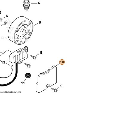 ECHO part 15912908261 — IPL diagram snippet (6x zoom, amber highlight)