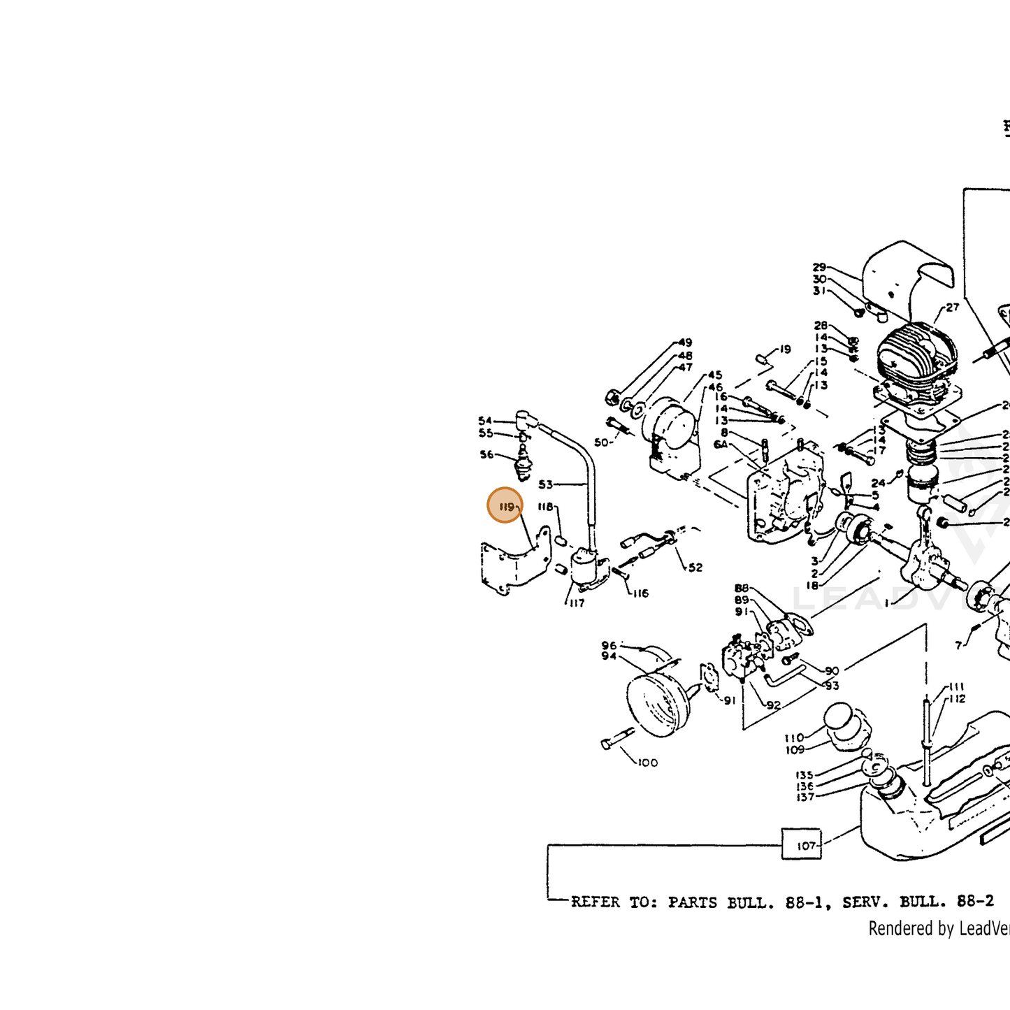 ECHO part 15931002260 — IPL diagram snippet (6x zoom, amber highlight)