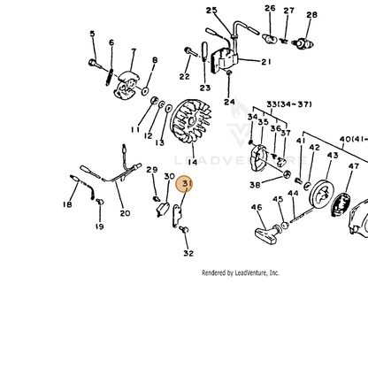 ECHO part 15931027430 — IPL diagram snippet (6x zoom, amber highlight)